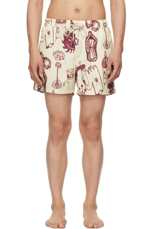 Oas Off- & Burgundy Cantina Swim Shorts