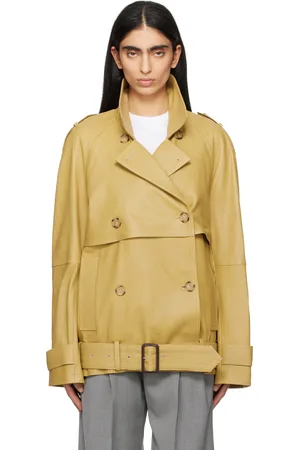 Totême Tan Short Trench Leather Jacket