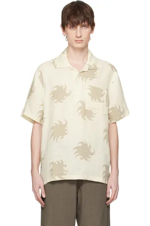 Oas Off- & Beige Hazel Ember Girona Linen Polo