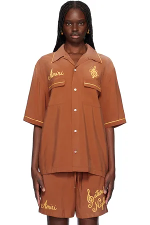 AMIRI Orange Saturday Night Camp Shirt