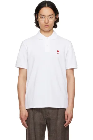 Ami White Cotton Ami de Coeur Polo