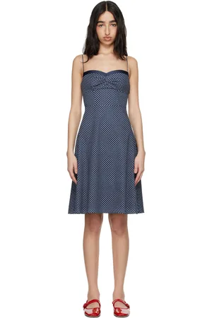 DANIELLE GUIZIO Navy Margaux Midi Dress