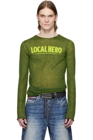 MARTINE ROSE Green Fine Intarsia Sweater