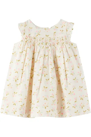 BONPOINT Baby Off-White Clothibis Smocked Dress