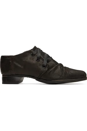YOHJI YAMAMOTO Black Laser Print Derbys
