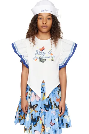 Dolce & Gabbana Kids White Jersey & Poplin T-shirt