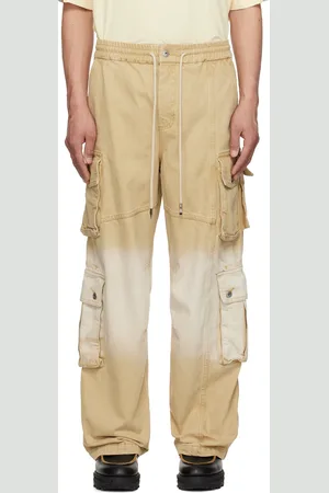 Feng Chen Wang Beige & Off-White Gradient Denim Cargo Pants