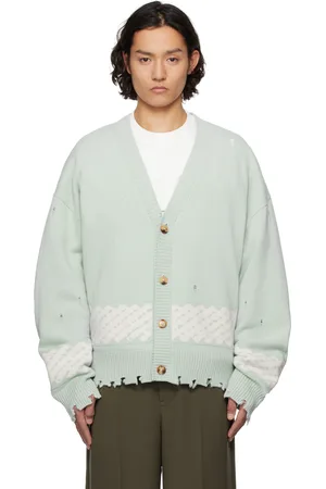 Feng Chen Wang Green Yu Zu Xie Ripped Jacquard Cardigan