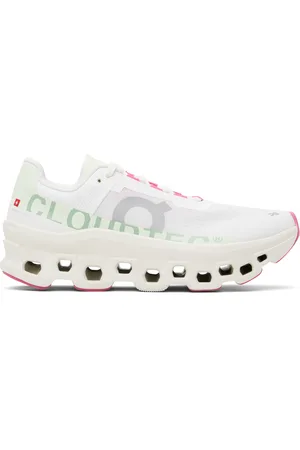 On Running White & Green Cloudmster Sneakers