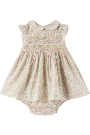 BONPOINT Baby Multicolor Eleanore Smocked Dress & Bloomers Set