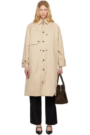 Rokh Beige Balloon Shape Buttoned Trench Coat