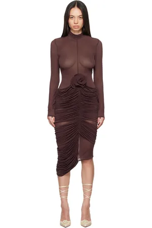 MAGDA BUTRYM Sheer High Neck Midi Dress