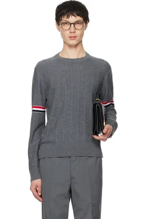Thom Browne Gray Pinched Seam Sweater