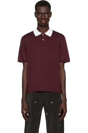 WALES BONNER Burgundy Sun Polo