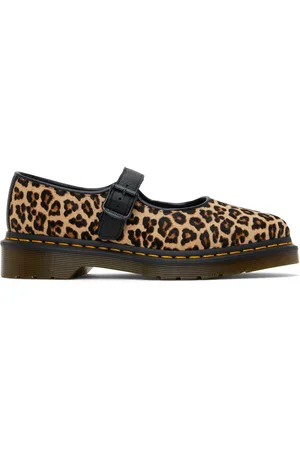 Dr. Martens Brown & Black Elphie Leopard Mary Jane Loafers