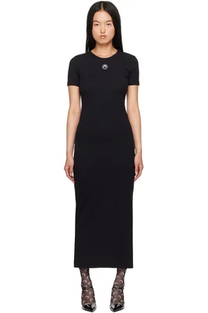 Marine Serre Black Moon Logo Tube Maxi Dress