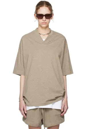 FEAR OF GOD Gray V-Neck T-Shirt