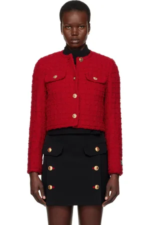 VERSACE Red Heritage Tweed Jacket