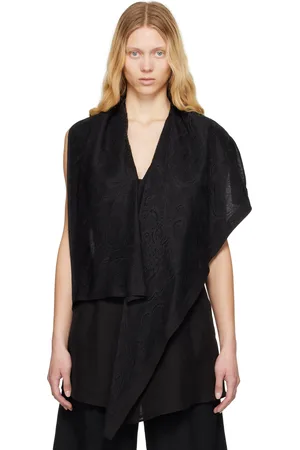YOHJI YAMAMOTO Black Draped Long Vest