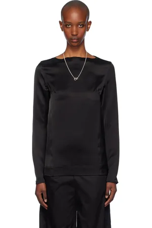 Totême Black Long Sleeve Satin T-shirt