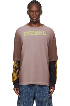 Diesel Brown T-Wesher-Q1 Long Sleeve T-Shirt