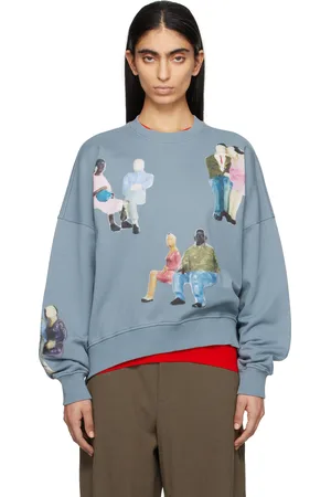 J.W.Anderson Blue All-Over People Print Sweatshirt