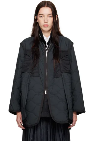 SACAI Navy & Black Rip Stop Quilted Coat