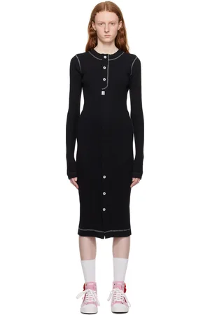 Moschino Black Button Midi Dress