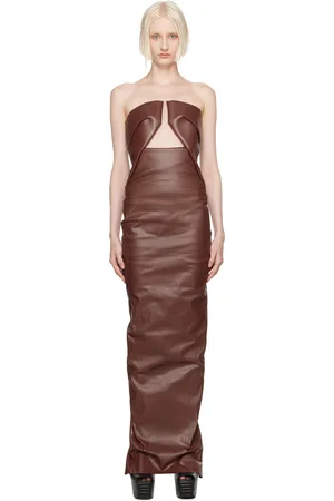 Rick Owens Brown Porterville Prong Denim Maxi Dress