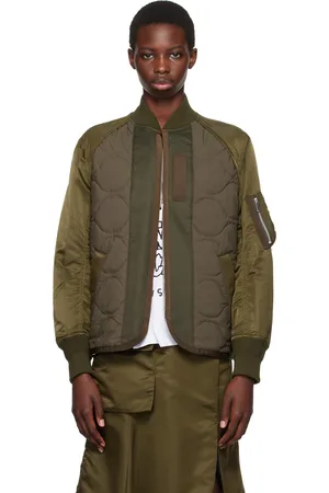 SACAI Khaki Quilted Bomber Jacket