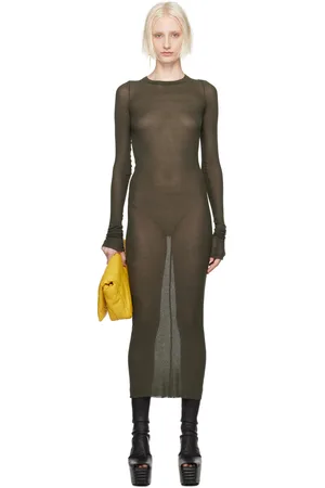 Rick Owens Green Porterville Semi-Sheer Maxi Dress