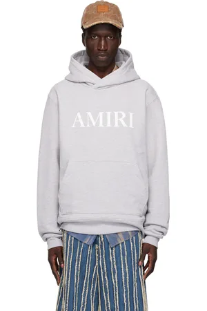 AMIRI Gray Bonded-Logo Hoodie