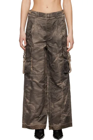 Feng Chen Wang Brown Sandwashed Cargo Pants
