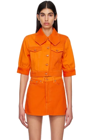 Ganni Orange Cutline Denim Jackets