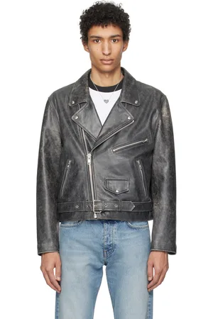 Sunflower Black Cracked Leather Jacket
