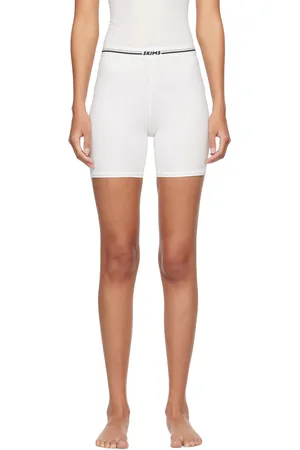SKIMS White Fits Everybody Logo Bike Boy Shorts
