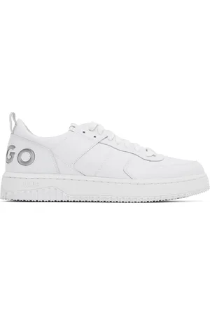 HUGO BOSS White Faux-Leather Sneakers