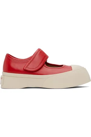 Marni Red Leather Mary Jane Sneakers