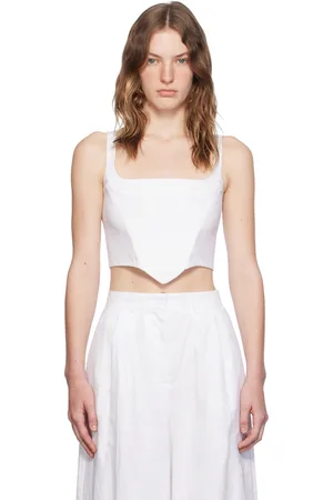 Staud White Vaga Tank Top