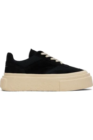 Maison Margiela Black Gambetta Lace-Up Platform Sneakers