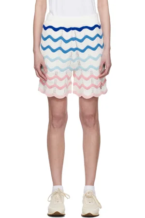 Casablanca Multicolor Gradient Wave Crochet Shorts
