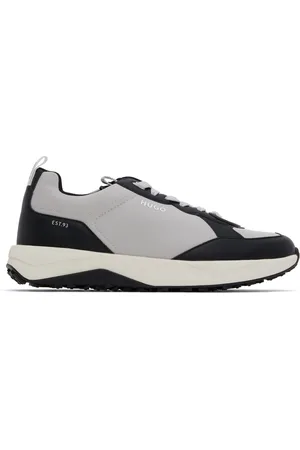 HUGO BOSS Black & Gray Mixed-Material Sneakers
