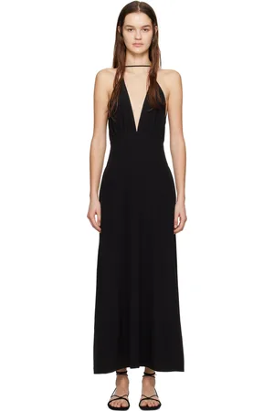 Totême Black Double Halter Maxi Dress