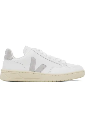 Veja White V-12 Leather Sneakers