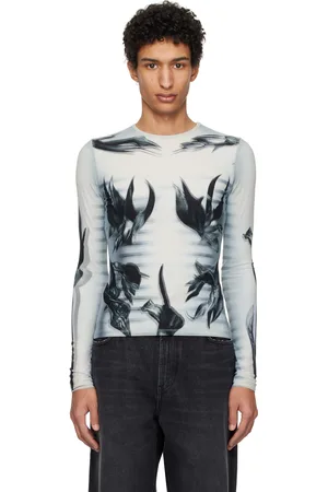 Jean Paul Gaultier Off-White & Navy Flower Body Morphing T-shirt