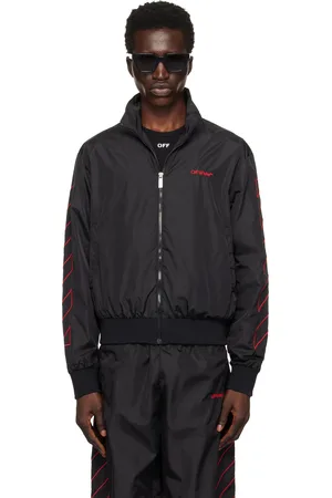 OFF-WHITE Black Outl Diag Nyl Jacket