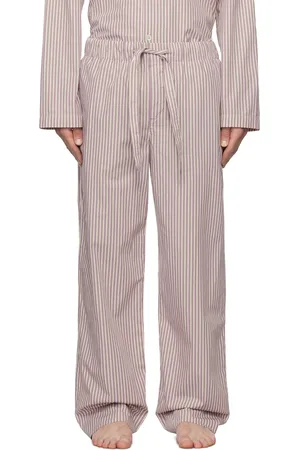 Tekla Purple & White Poplin Pyjama Pants