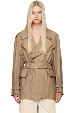 Helmut Lang Taupe Rider Trench Coat