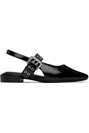 RAG&BONE Black Astra Leather Slingback Ballerina Flats