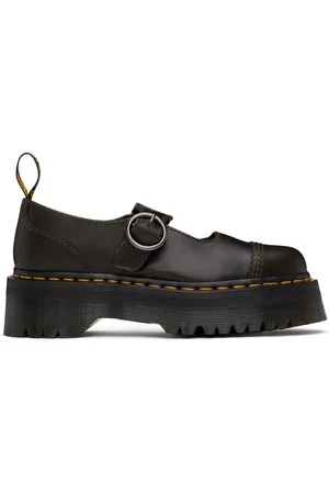 Dr. Martens Brown Addina Orleans Leather Platform Loafers